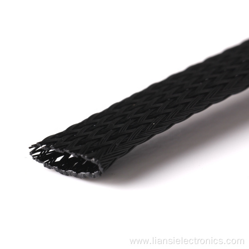 8MM PET Black Braided Sleeves fabric cable sleeving